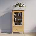 Towan Glass Bookcase With Drawer from Roseland Furniture