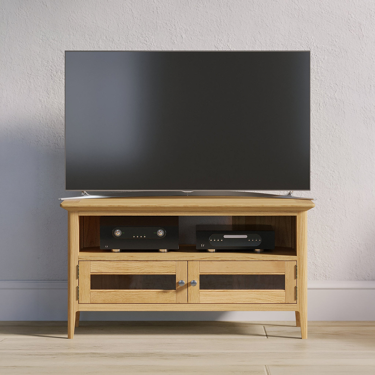 Towan Glass Corner TV Unit from Roseland Furniture