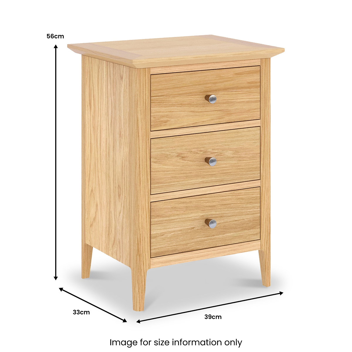 Towan Small 3 Drawer Bedside from Roseland Furniture