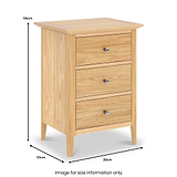 Towan Small 3 Drawer Bedside from Roseland Furniture