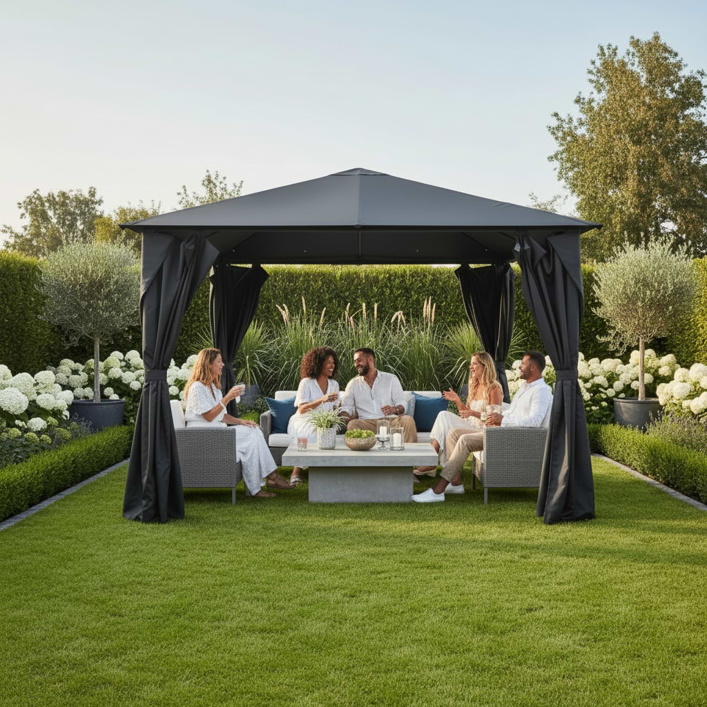 Titan 2.5m x 2.5m Galvanised Steel Gazebo from Roseland Furniture