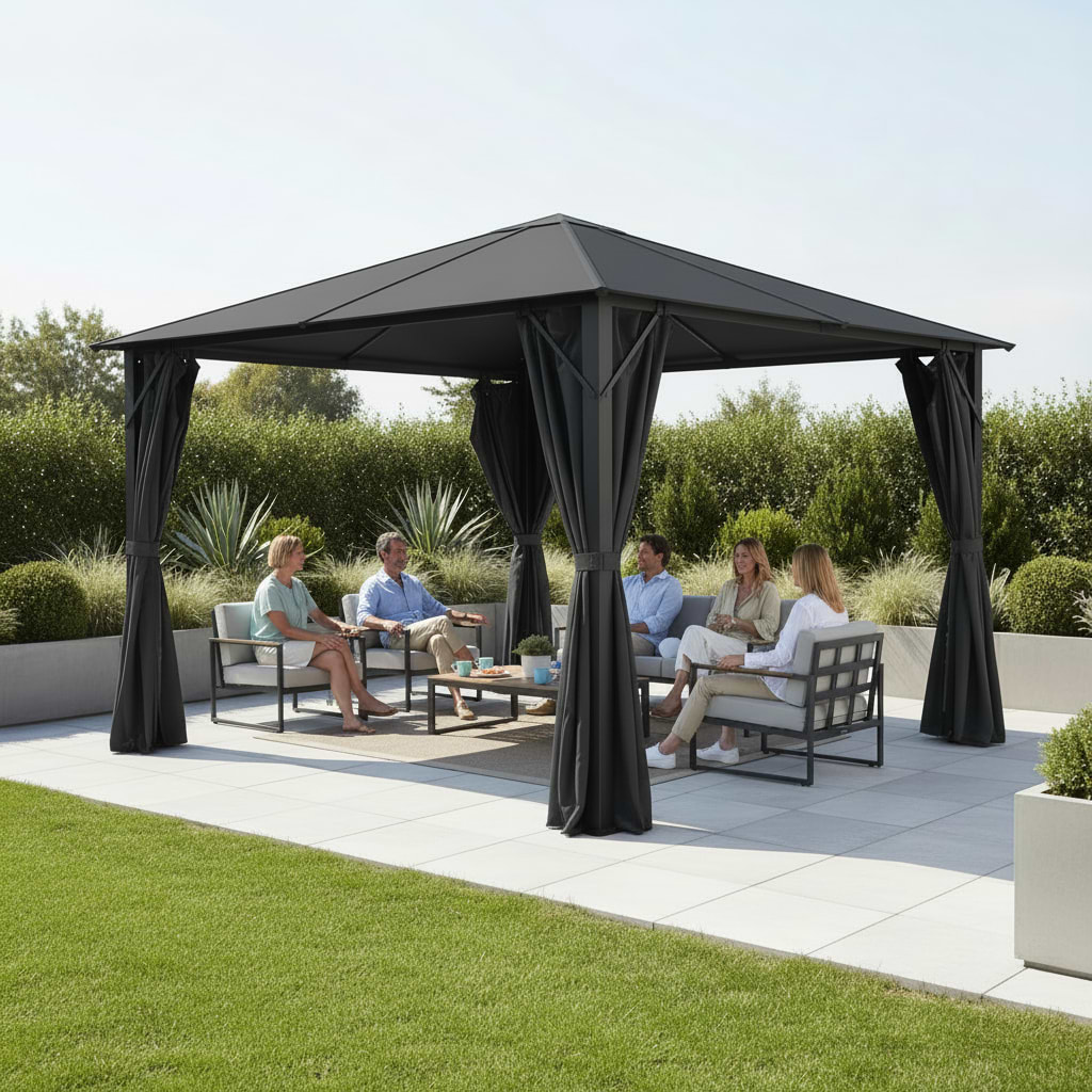 Titan 3m x 3m Galvanised Steel Gazebo from Roseland Furniture