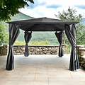 Titan 2.5m x 2.5m Galvanised Steel Gazebo Grey from Roseland Furniture