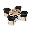 Tuscany 4 Seater Round Dining Set with Eden Night Dining Chairs