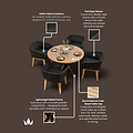 Tuscany 4 Seater Round Dining Set with Eden Night Dining Chairs
