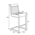 Trelise Cantilever Grey Faux Leather Bar Stool dimensions