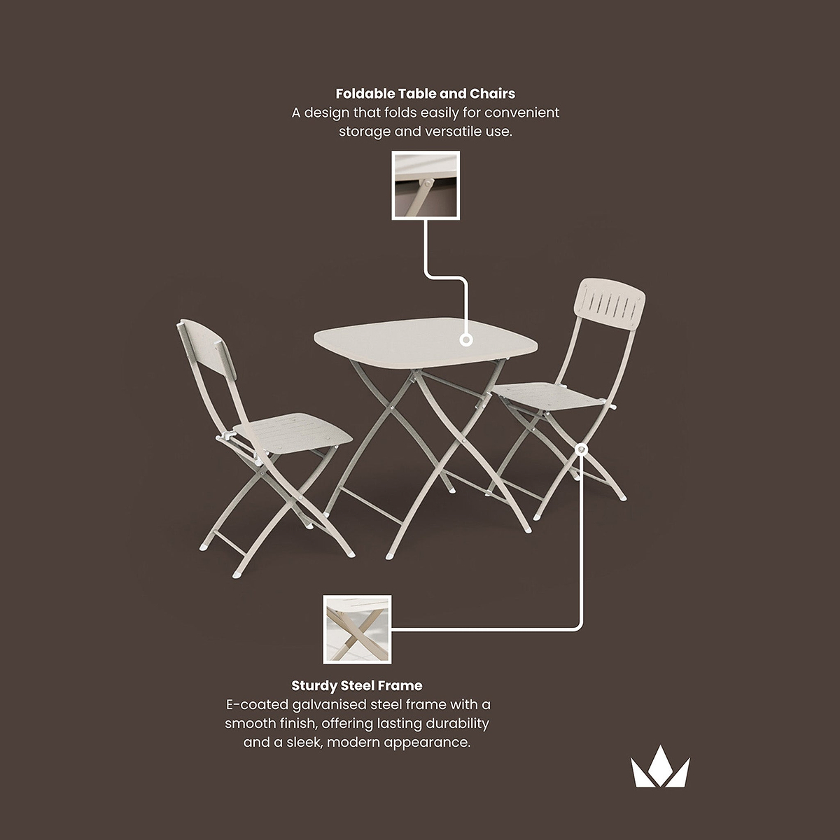 Venice 80cm Square Bistro Set from Roseland Furniture