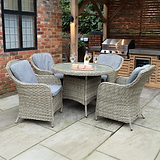 Wentworth 4 Seat Deluxe Rattan Dining Set from Roseland Furniture