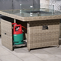 Wentworth 120cm Fire Pit Dine or Lounge Rattan Set with Bench