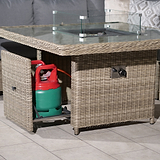 Wentworth 120cm Fire Pit Dine or Lounge Rattan Set with Bench