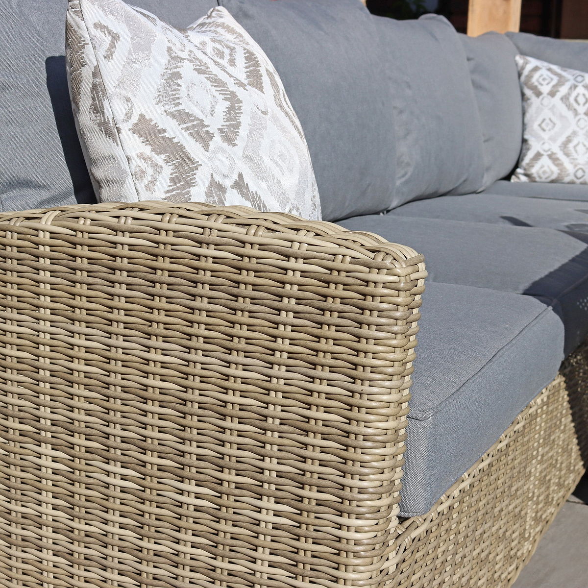 Wentworth 120cm Fire Pit Dine or Lounge Rattan Set with Bench