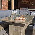 Wentworth 170cm Fire Pit Dine or Lounge Rattan Set with Bench from Roseland Furniture