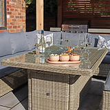 Wentworth 170cm Fire Pit Dine or Lounge Rattan Set with Bench from Roseland Furniture