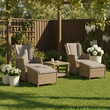 Wentworth Rattan Deluxe Reclining Chair Set from Roseland Furniture