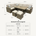 Wentworth Corner Lounge Set dimensions