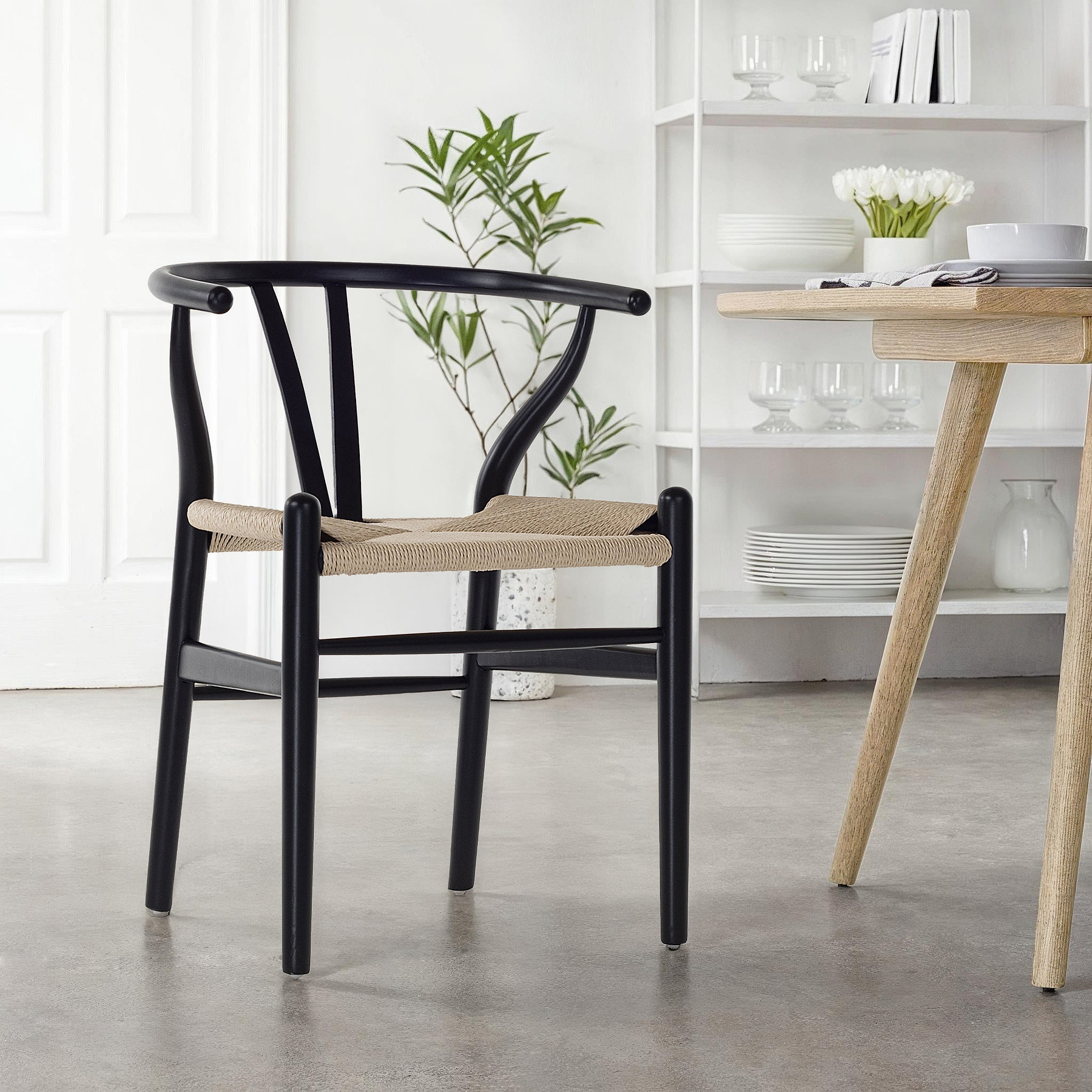 Isla Black Dining Chair in a contemporary kitchen from Roseland Furniture