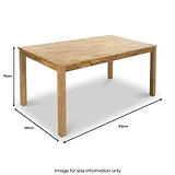 Wadebridge Oak 150cm Dining Table dimensions