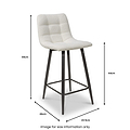Wenford Faux Linen Bar Stool dimensions