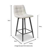 Wenford Faux Linen Bar Stool dimensions