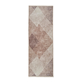 Brown Atherley Diamond Washable Runner Rug from Roseland Furniture