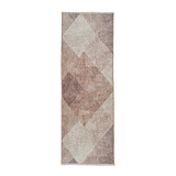 Brown Atherley Diamond Washable Runner Rug from Roseland Furniture