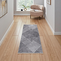 Silver Atherley Diamond Washable Runner Rug from Roseland Furniture