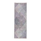 Silver Atherley Diamond Washable Runner Rug from Roseland Furniture