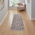 Beige Linton Aztec Design Flatweave Washable Runner Rug from Roseland Furniture