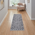 Silver Linton Aztec Design Flatweave Washable Runner Rug from Roseland Furniture