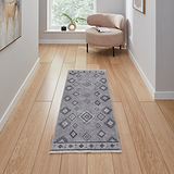 Silver Linton Aztec Design Flatweave Washable Runner Rug from Roseland Furniture