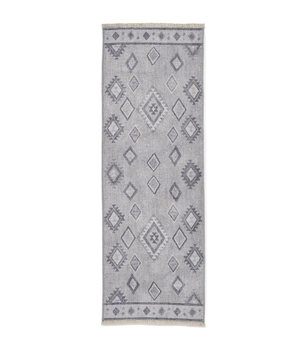 Silver Linton Aztec Design Flatweave Washable Runner Rug from Roseland Furniture