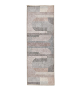 Beige Whitaker Abstract Flatweave Washable Runner Rug from Roseland Furniture