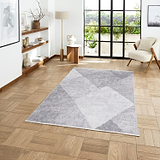 Grey Atherley Diamond Washable Rug from Roseland Furniture