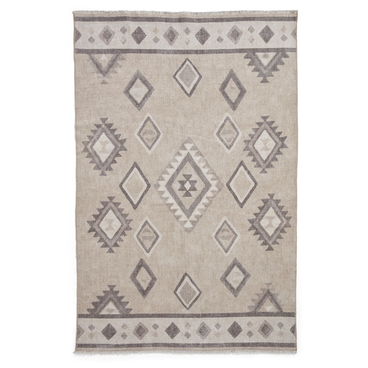 Beige Linton Aztec Design Flatweave Washable Rug from Roseland Furniture
