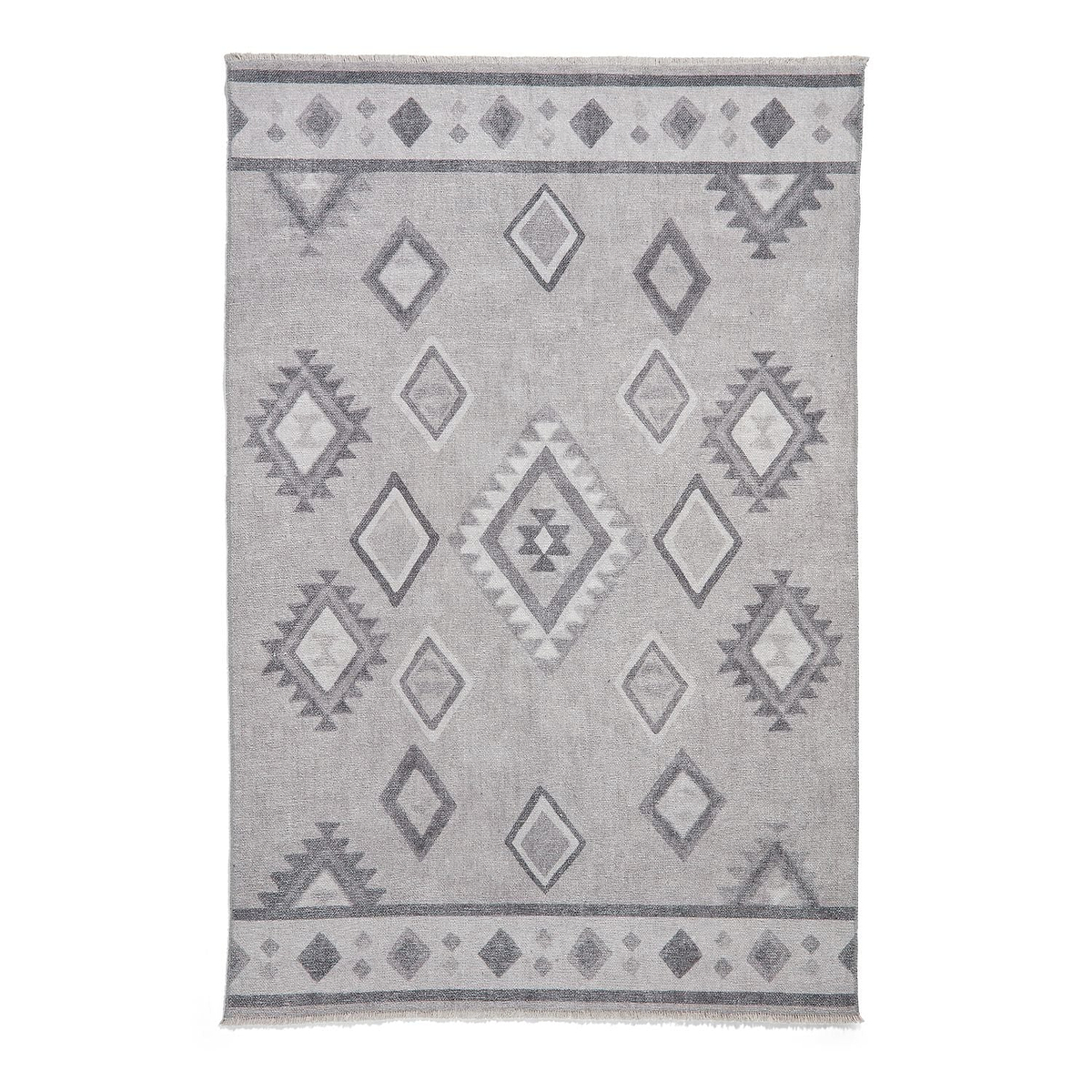 Grey Linton Aztec Design Flatweave Washable Rug from Roseland Furniture