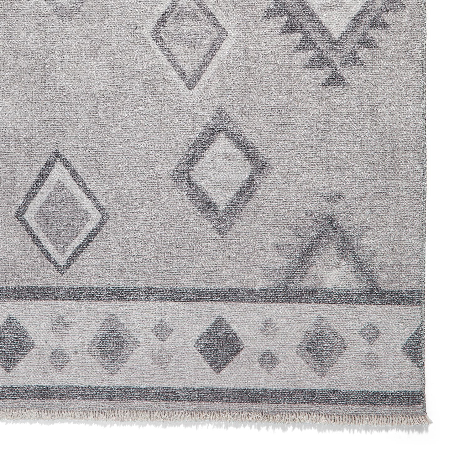Grey Linton Aztec Design Flatweave Washable Rug from Roseland Furniture