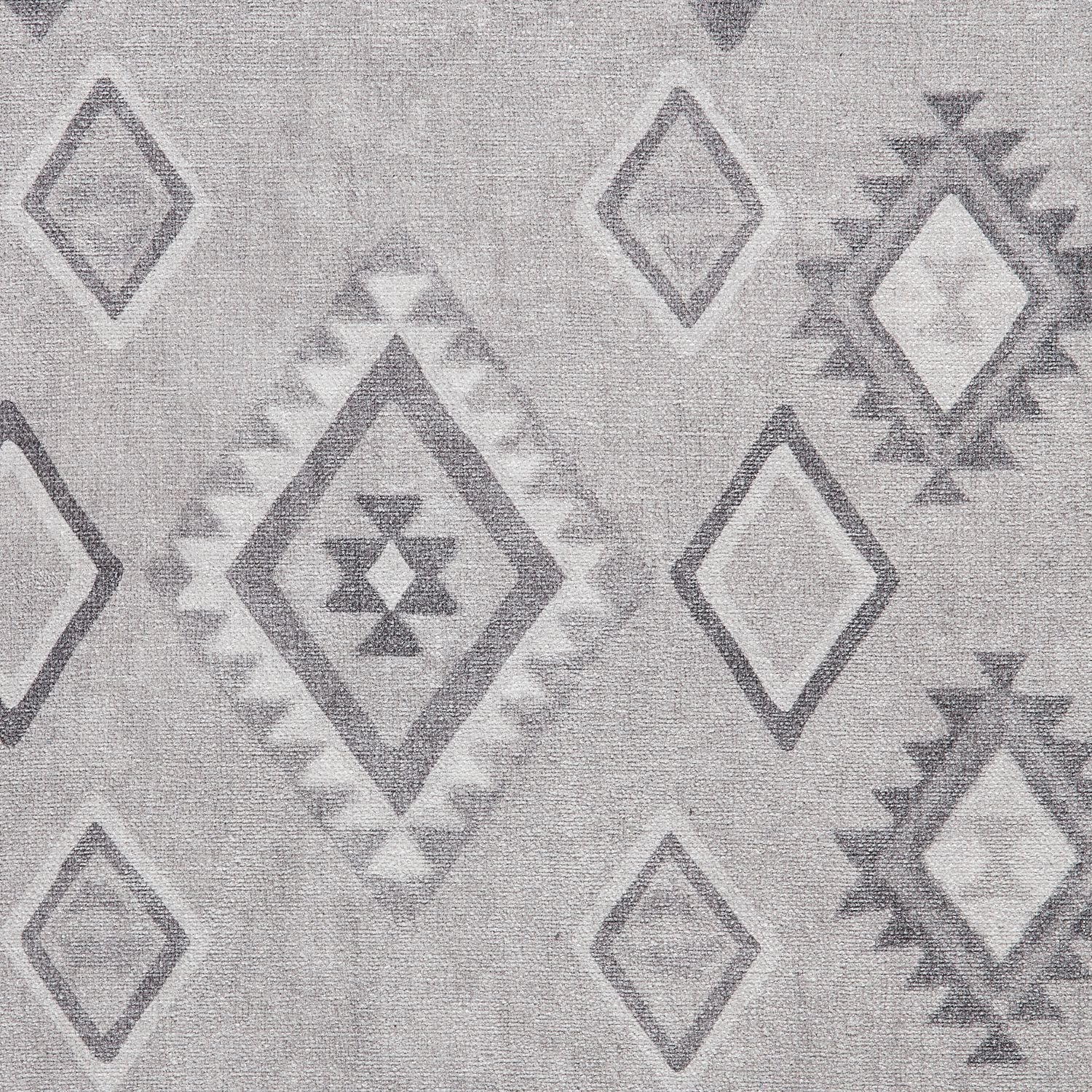 Grey Linton Aztec Design Flatweave Washable Rug from Roseland Furniture