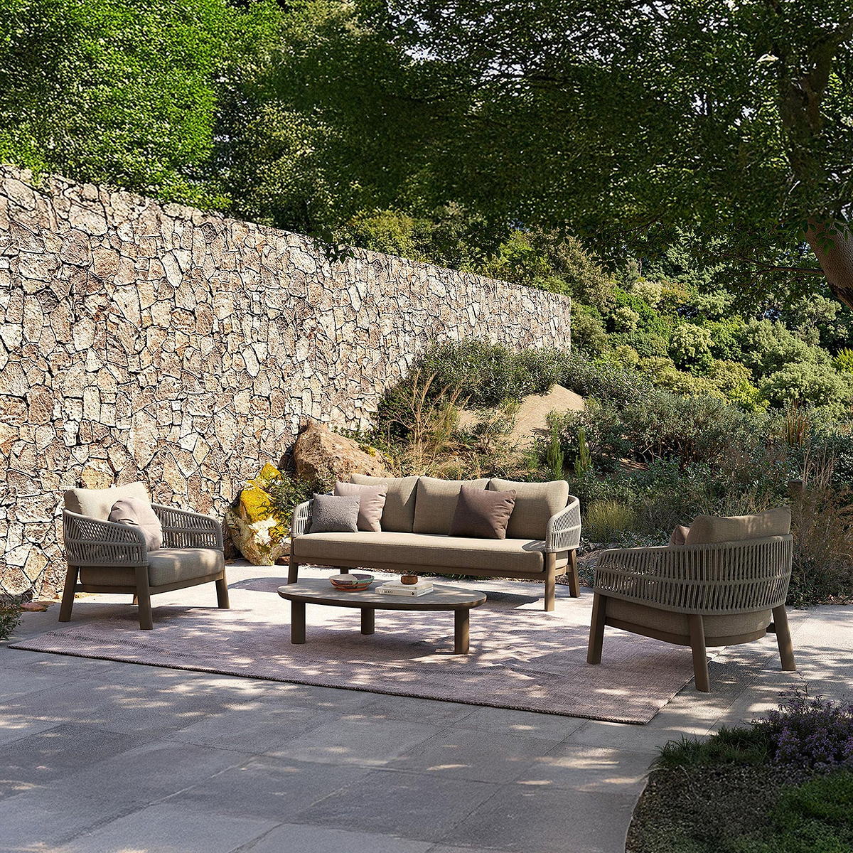 Zuro 5 Seater Lounging Set with Coffee Table from Roseland Furniture