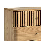 Shorwell Oak Slatted 6 Drawer Chest of Drawers from Roseland Furniture
