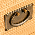 Surrey Oak close up of brass drop down handle