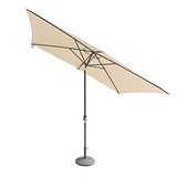 Ivory Cream Rectangular Parasol Umbrella with Grey aluminium Frame