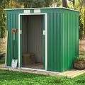Ascot 7ft Galvanised Steel Green Shed lifestyle
