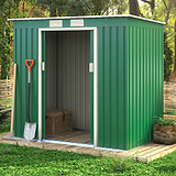 Ascot 7ft Galvanised Steel Green Shed lifestyle