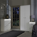 Aria White Gloss LED Lighting 3 Drawer Chest for bedroom