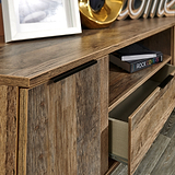 Moreno Rustic Oak Wide TV Unit with Black Hairpin Legs