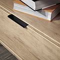 Asher Light Oak 2 Drawer TV Console Unit with black legs 