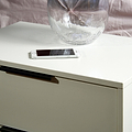 Asher White 2 Drawer Side Lamp Table close up