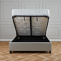 Ashley Oatmeal Upholstered Ottoman Storage Bed 