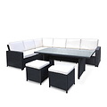 Berlin Black Rattan Corner Sofa Garden Dining Set from Roseland Home Furniture