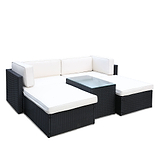 Berlin Black Rattan Multi positional Lounge Set from Roseland Home Furniture